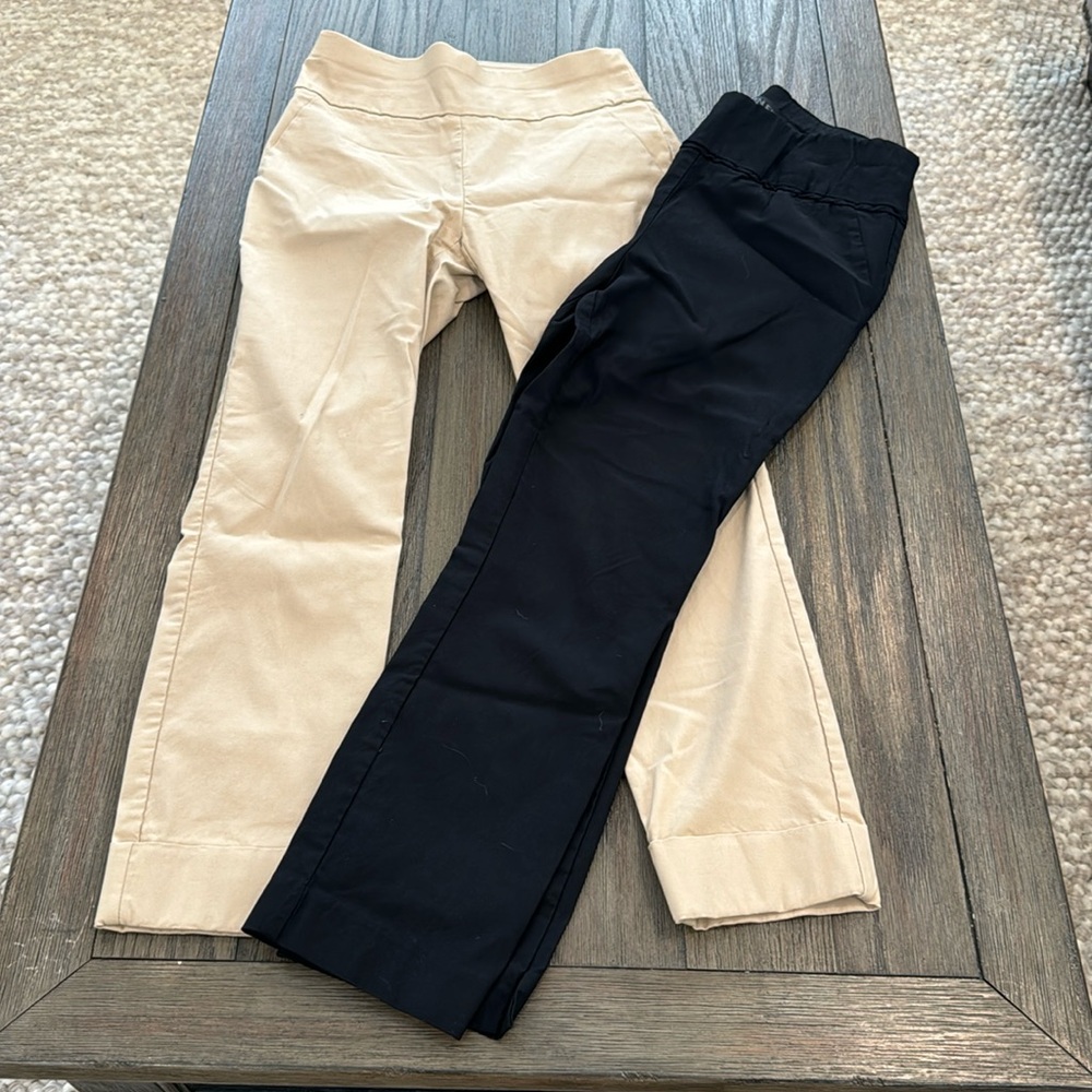Two pair NY & Co pull on dress pants small